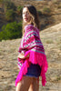 "Pink Fiesta" Vintage Woven Mexican Poncho
