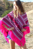 "Pink Fiesta" Vintage Woven Mexican Poncho