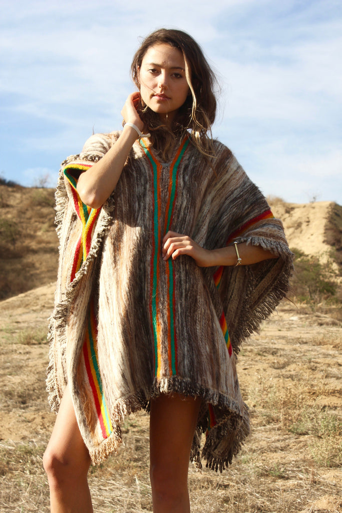 "Peruvian Mountain Poncho" Vintage and Super Soft
