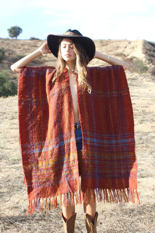 Poncho With Hood, Indigenous Poncho, Artisanal Poncho, Peruvian Poncho,  Wool Poncho, Equator Poncho, Navajo, Mexican Gabán, Gabán -  Israel