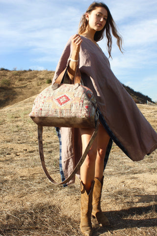 RESERVED "Totally Taupe" Totally Blown Long Linen Poncho