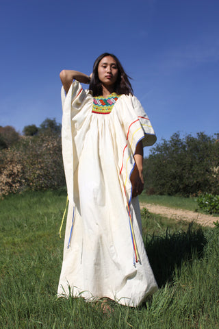 Circa 1970s Guatemalan Show Piece Maxi Dress