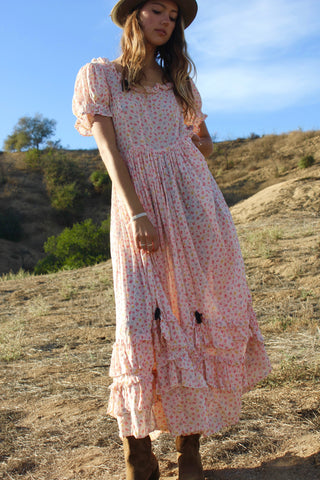 1930s Cotton Voile Floral Prairie Dress