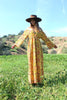 Bohemian Beauty 1970s Indian Block Print Maxi Dress