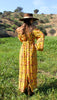 Bohemian Beauty 1970s Indian Block Print Maxi Dress