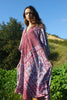 "Bordeaux" Vintage 1970s Adini style Indian Block Print Gauze Dress