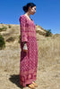 1970s Puffy Sleeves Original Indian Block Print Maxi Dress