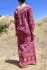 1970s Puffy Sleeves Original Indian Block Print Maxi Dress