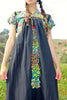 Rare "Black Beauty" Vintage Oaxacan Maxi Dress Circa 1970s