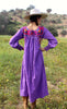 "Pretty Purple" Vintage Hand Embroidered Oaxacan Maxi Dress
