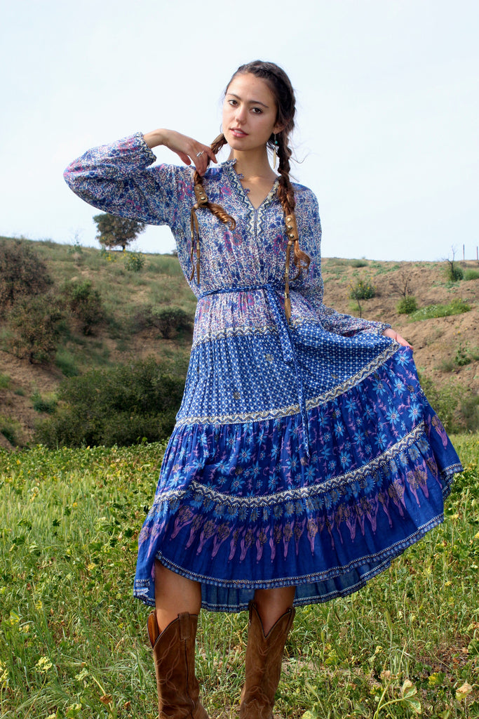 Indiana Style Beautiful Bohemian Vintage Indian Gauzy Dress Circa 1970s – Honeywood
