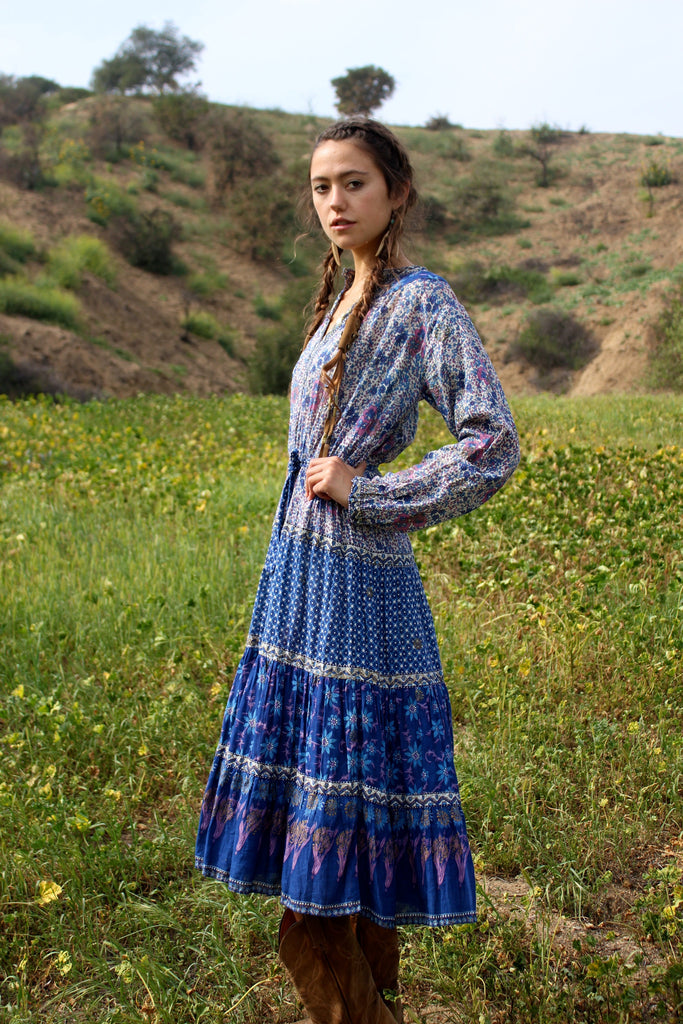 Indiana Style Beautiful Bohemian Vintage Indian Gauzy Dress Circa 1970s – Honeywood