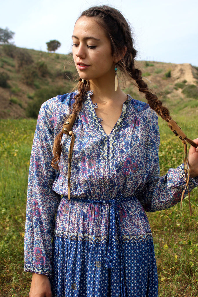 Indiana Style Beautiful Bohemian Vintage Indian Gauzy Dress Circa 1970s – Honeywood