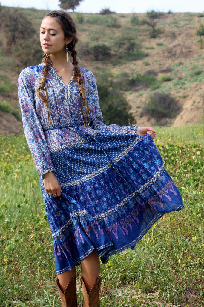 Indiana Style Beautiful Bohemian Vintage Indian Gauzy Dress Circa 1970s – Honeywood