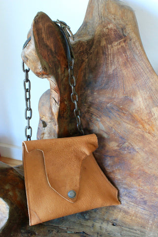 One-of-A-Kind Repurposed Chain and Elk Hide Purse