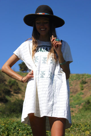 Vintage Handwoven Mexican Huipil Cotton Tunic