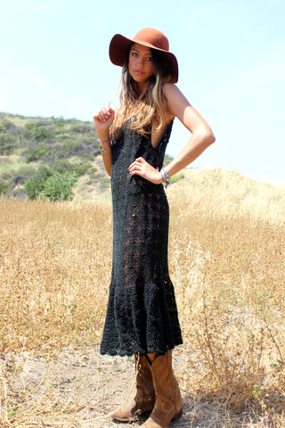 Romantic Vintage Crochet Tank Dress