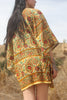 1970s Handwoven Indian Block Print Tunic Size Large Goldenrod Paisley