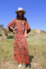 "Mexican Butterflies" Vintage Hand Embroidered Cotton Maxi Dress