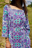 "Lilac Love" Vintage Ramona Rull Block Print Maxi Dress