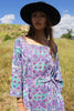 "Lilac Love" Vintage Ramona Rull Block Print Maxi Dress