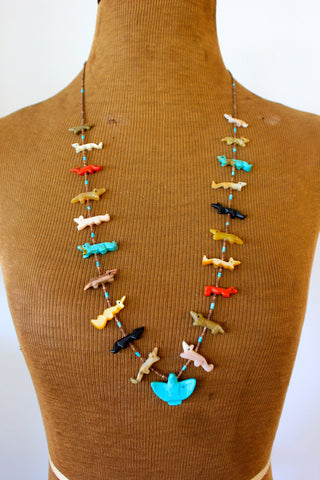 Vintage Zuni Fetish Necklace
