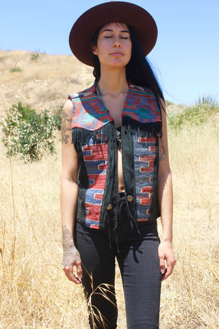 Boucher Kilim Vest Handmade in Santa Fe