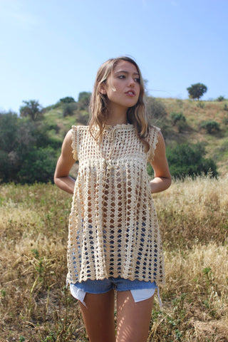 1960s Handmade Crochet Blouse/Vest