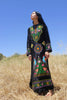 "Sister of the Moon" Black Velvet Embroidered Kaftan