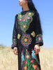"Sister of the Moon" Black Velvet Embroidered Kaftan