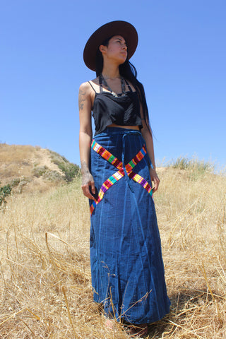 Vintage Guatemalan Indigo Wrap Skirt Circa ~ 1970s