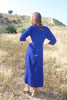 RESERVED Navy Bedouin Cross Stitched Vintage Maxi Dress