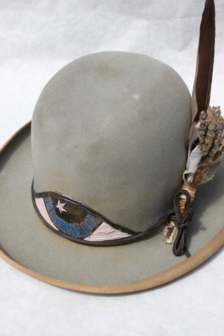 "Eye-Conic" Custom Hand Embroidered Lone Hawk Hat
