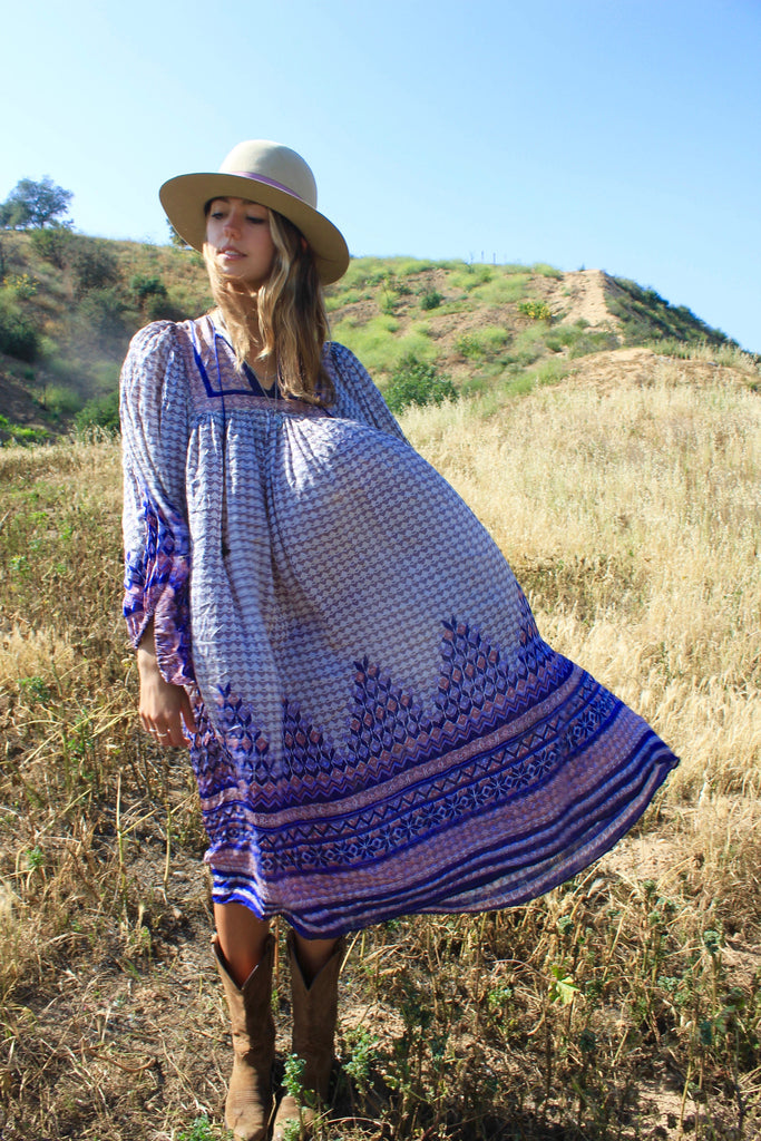silk peasant dress Norma Kamali Long Sleeve Peasant Hi Low Dress