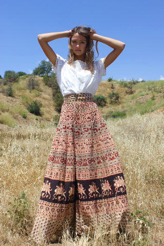 1970s Indian Wrap Skirt Super Long And Ultra Yummy