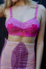 Rare 1960s Custom Chain Stitched Pin-Up Hand Dyed Bralette 32B