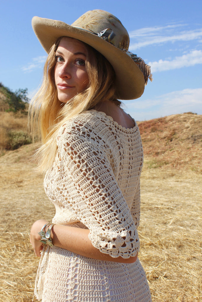 Exquisite Antique Bohemian Crochet Maxi Dress Honeywood Exquisite Antique Bohemian Crochet Maxi Dress Honeywood
