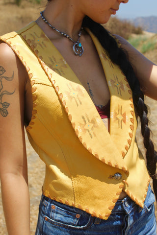 "Wild Horses" One of A Kind Hand Painted Kemo Sabe Deerskin Vest