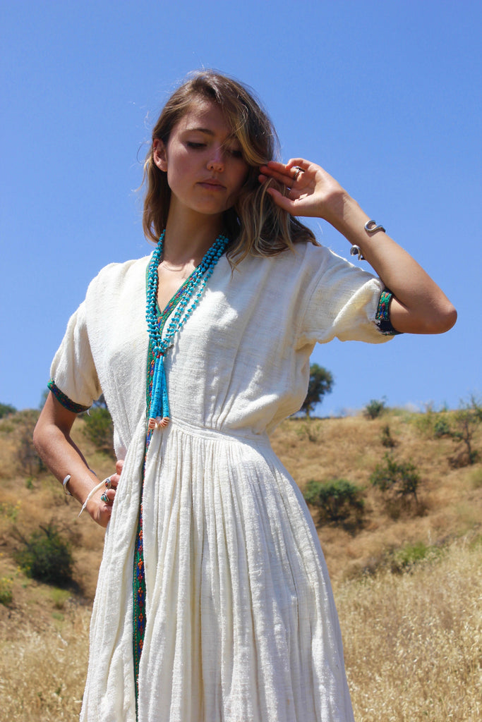 Antique African Gauzy Cotton Peasant Dress Circa ~ 1960s Honeywood Antique African Gauzy Cotton Peasant Dress Circa ~ 1960s Honeywood