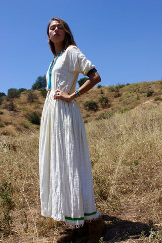 Antique African Gauzy Cotton Peasant Dress  Circa ~ 1960s