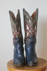 1970s Vintage Miss Capazio Butterfly Inlay Cowgirl Boots 6.5M