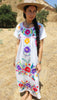 Vintage Mexican Maxi Hand Embroidered Wedding Dress
