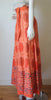 1970s Sun-kissed Orange Cotton Block Print Wrap skirt