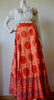 1970s Sun-kissed Orange Cotton Block Print Wrap skirt