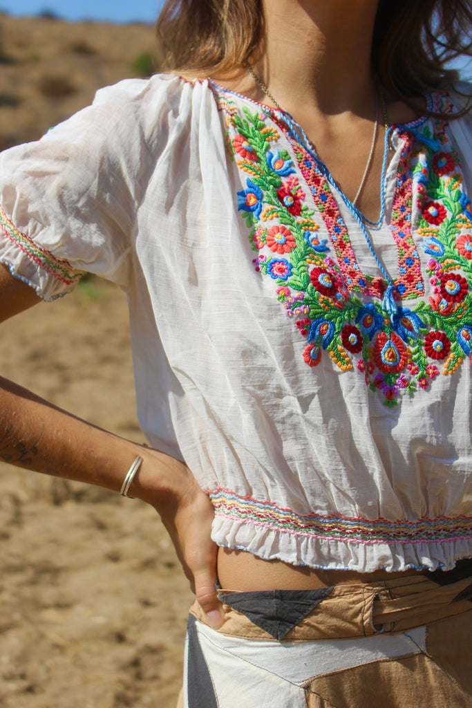 The Ultimate 1930s Hand Embroidered Hungarian Folk Blouse