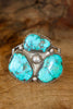 "Navajo Trilogy"  1930s HUGE Vintage Handmade Turquoise Cuff