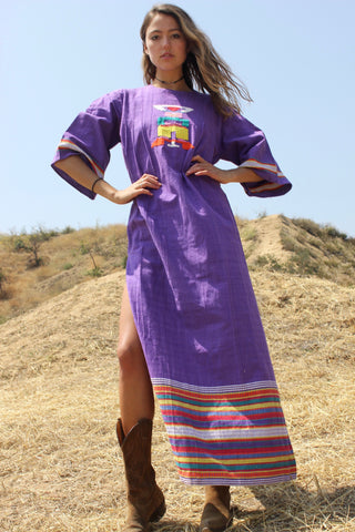 Handwoven Vintage Mexican Maxi Dress