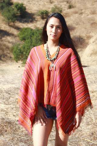 Folkloric Peruvian Handwoven Alpaca Poncho