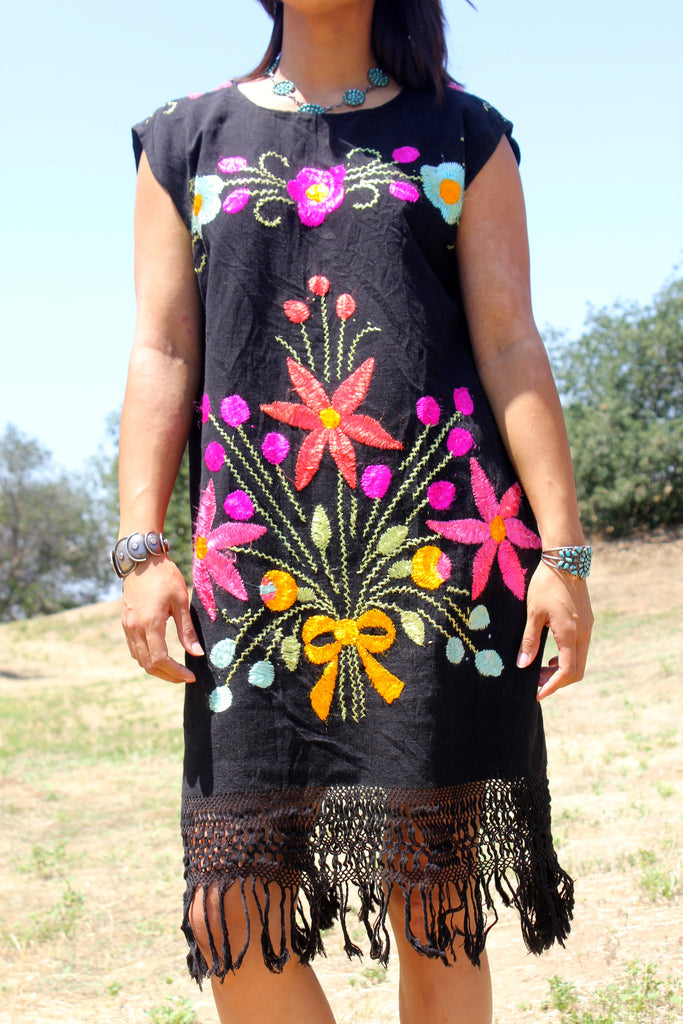 GORGEOUS Hand Embroidered Textile Dress Hand Embroidered Silk Thread