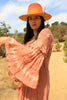 A Honeywood Exclusive Handmade Antique Crochet and Cotton Gauze Maxi Dress Desert Salmon Medium/Large